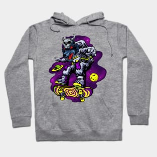 Wolf Astronaut Skateboard Boarder Skateboarder Hoodie